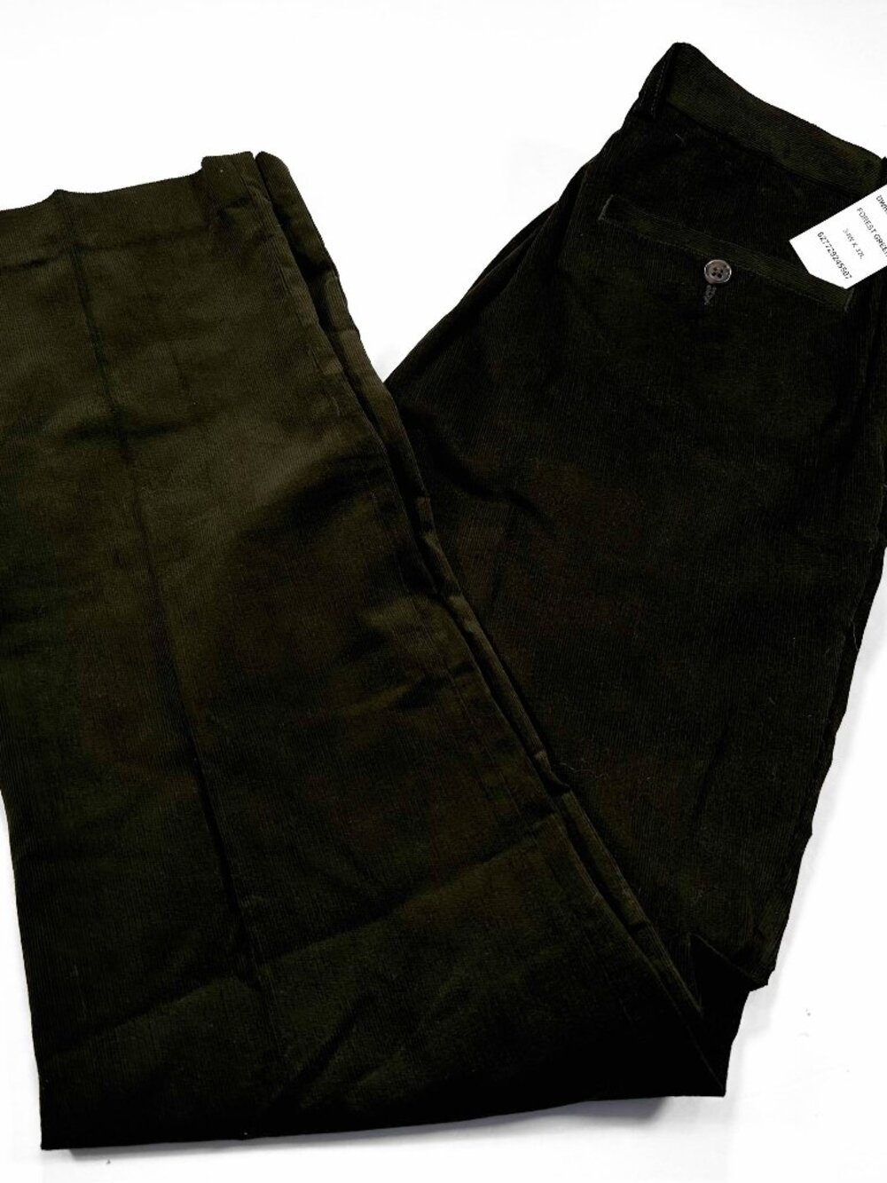 Lauren Ralph Lauren 34x32 Corduroy Pants Forest Green Flat Front NEW NWT